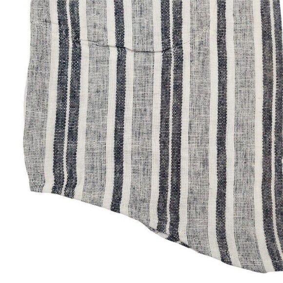 Adrienne Vittadini Tunic Dress Womens Gray XXL Linen Blend Button Up Striped - Picture 8 of 12